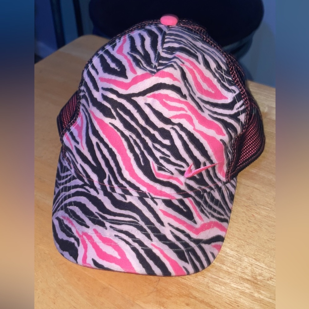 Youth pink zebra Nike baseball cap